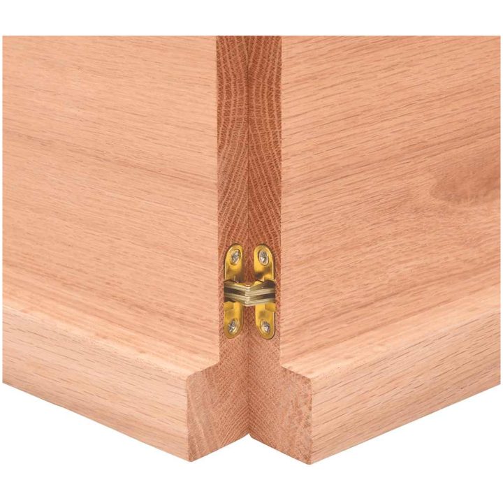 Bänkskiva badrum ljusbrun 120x30x(2-4) cm behandlat massivt trä vidaXL 120 x 30 x 4 cm – bild 8