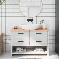 Bänkskiva badrum ljusbrun 120x30x(2-4) cm behandlat massivt trä vidaXL