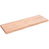 Bänkskiva badrum ljusbrun 120x40x(2-4) cm behandlat massivt trä vidaXL 120 x 40 x 4 cm – miniatyr 2