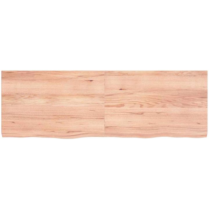Bänkskiva badrum ljusbrun 120x40x(2-4) cm behandlat massivt trä vidaXL 120 x 40 x 4 cm – bild 3