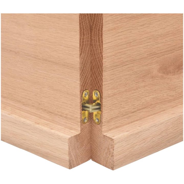 Bänkskiva badrum ljusbrun 120x40x(2-4) cm behandlat massivt trä vidaXL 120 x 40 x 4 cm – bild 7