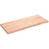 Bänkskiva badrum ljusbrun 120x50x(2-4) cm behandlat massivt trä vidaXL 120 x 50 x 4 cm – miniatyr 2