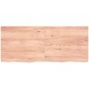 Bänkskiva badrum ljusbrun 120x50x(2-4) cm behandlat massivt trä vidaXL 120 x 50 x 4 cm – miniatyr 3