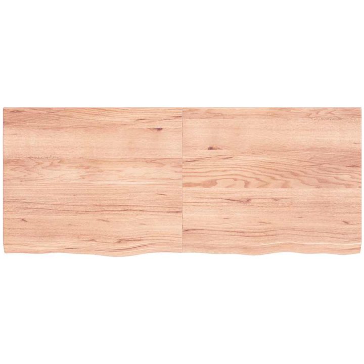 Bänkskiva badrum ljusbrun 120x50x(2-4) cm behandlat massivt trä vidaXL 120 x 50 x 4 cm – bild 3