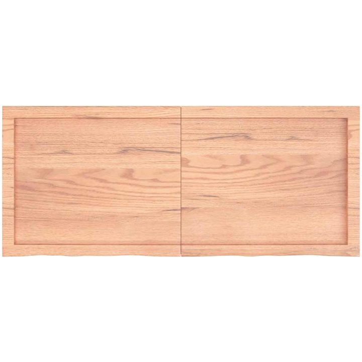 Bänkskiva badrum ljusbrun 120x50x(2-4) cm behandlat massivt trä vidaXL 120 x 50 x 4 cm – bild 4