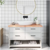 Bänkskiva badrum ljusbrun 120x50x(2-4) cm behandlat massivt trä vidaXL