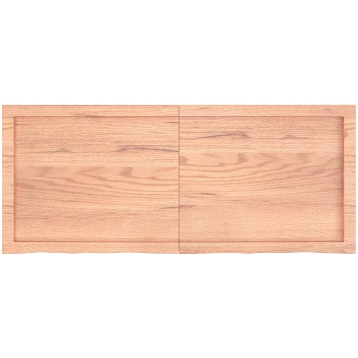 Bänkskiva badrum ljusbrun 120x50x(2-6) cm behandlat massivt trä vidaXL 120 x 50 x 6 cm – bild 4