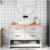 Bänkskiva badrum ljusbrun 120x50x(2-6) cm behandlat massivt trä vidaXL