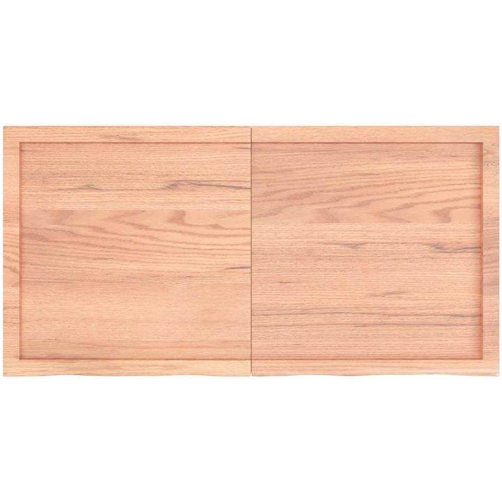 Bänkskiva badrum ljusbrun 120x60x(2-4) cm behandlat massivt trä vidaXL 120 x 60 x 4 cm – bild 3