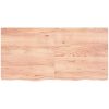 Bänkskiva badrum ljusbrun 120x60x(2-4) cm behandlat massivt trä vidaXL 120 x 60 x 4 cm – miniatyr 4