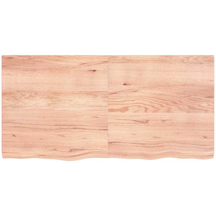 Bänkskiva badrum ljusbrun 120x60x(2-4) cm behandlat massivt trä vidaXL 120 x 60 x 4 cm – bild 4