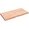 Bänkskiva badrum ljusbrun 120x60x(2-6) cm behandlat massivt trä vidaXL 120 x 60 x 6 cm – miniatyr 2