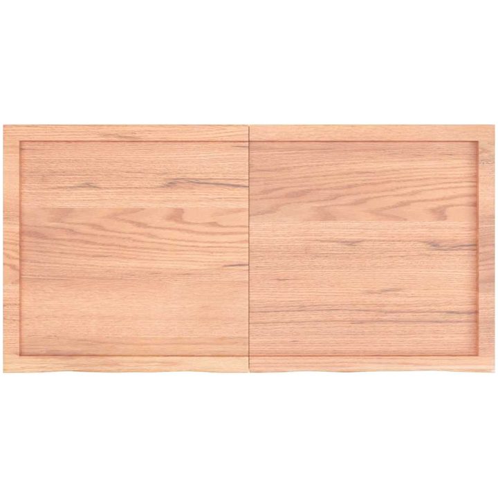 Bänkskiva badrum ljusbrun 120x60x(2-6) cm behandlat massivt trä vidaXL 120 x 60 x 6 cm – bild 3