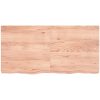 Bänkskiva badrum ljusbrun 120x60x(2-6) cm behandlat massivt trä vidaXL 120 x 60 x 6 cm – miniatyr 4