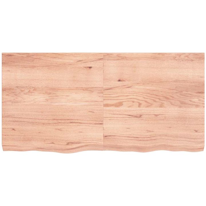 Bänkskiva badrum ljusbrun 120x60x(2-6) cm behandlat massivt trä vidaXL 120 x 60 x 6 cm – bild 4