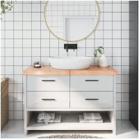 Bänkskiva badrum ljusbrun 120x60x(2-6) cm behandlat massivt trä vidaXL