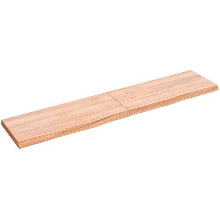 Bänkskiva badrum ljusbrun 140x30x(2-4) cm behandlat massivt trä vidaXL 140 x 30 x 4 cm – bild 2