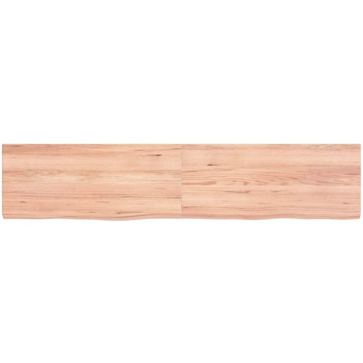 Bänkskiva badrum ljusbrun 140x30x(2-4) cm behandlat massivt trä vidaXL 140 x 30 x 4 cm – bild 4