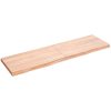 Bänkskiva badrum ljusbrun 140x40x(2-4) cm behandlat massivt trä vidaXL 140 x 40 x 4 cm – miniatyr 2