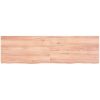 Bänkskiva badrum ljusbrun 140x40x(2-4) cm behandlat massivt trä vidaXL 140 x 40 x 4 cm – miniatyr 3
