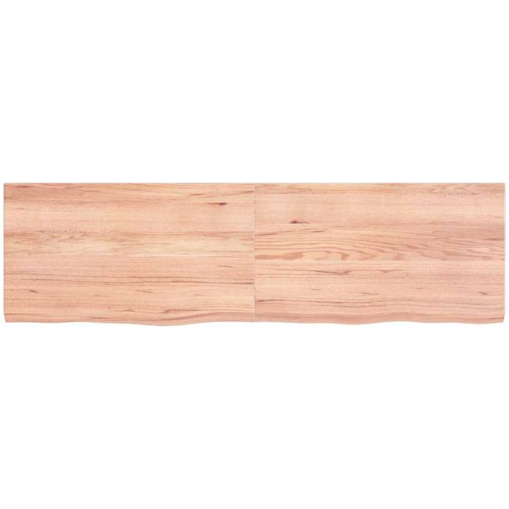 Bänkskiva badrum ljusbrun 140x40x(2-4) cm behandlat massivt trä vidaXL 140 x 40 x 4 cm – bild 3
