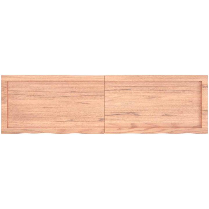 Bänkskiva badrum ljusbrun 140x40x(2-4) cm behandlat massivt trä vidaXL 140 x 40 x 4 cm – bild 4