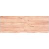 Bänkskiva badrum ljusbrun 140x50x(2-4) cm behandlat massivt trä vidaXL 140 x 50 x 4 cm – miniatyr 3