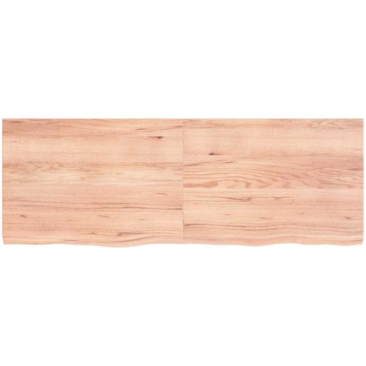 Bänkskiva badrum ljusbrun 140x50x(2-4) cm behandlat massivt trä vidaXL 140 x 50 x 4 cm – bild 3