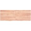 Bänkskiva badrum ljusbrun 140x50x(2-6) cm behandlat massivt trä vidaXL 140 x 50 x 6 cm – miniatyr 3