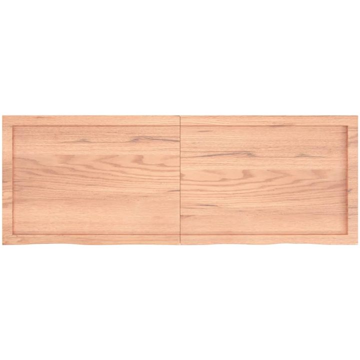 Bänkskiva badrum ljusbrun 140x50x(2-6) cm behandlat massivt trä vidaXL 140 x 50 x 6 cm – bild 4