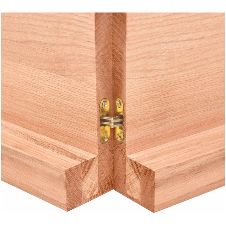 Bänkskiva badrum ljusbrun 140x50x(2-6) cm behandlat massivt trä vidaXL 140 x 50 x 6 cm – bild 8