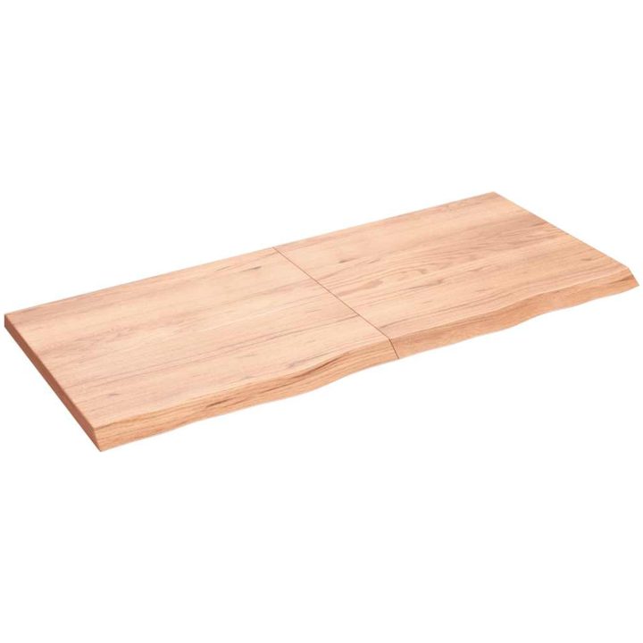 Bänkskiva badrum ljusbrun 140x60x(2-4) cm behandlat massivt trä vidaXL 140 x 60 x 4 cm – bild 2