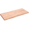 Bänkskiva badrum ljusbrun 140x60x(2-6) cm behandlat massivt trä vidaXL 140 x 60 x 6 cm – miniatyr 2