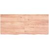 Bänkskiva badrum ljusbrun 140x60x(2-6) cm behandlat massivt trä vidaXL 140 x 60 x 6 cm – miniatyr 3