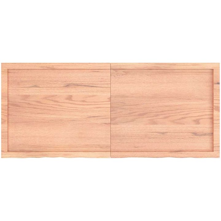 Bänkskiva badrum ljusbrun 140x60x(2-6) cm behandlat massivt trä vidaXL 140 x 60 x 6 cm – bild 4
