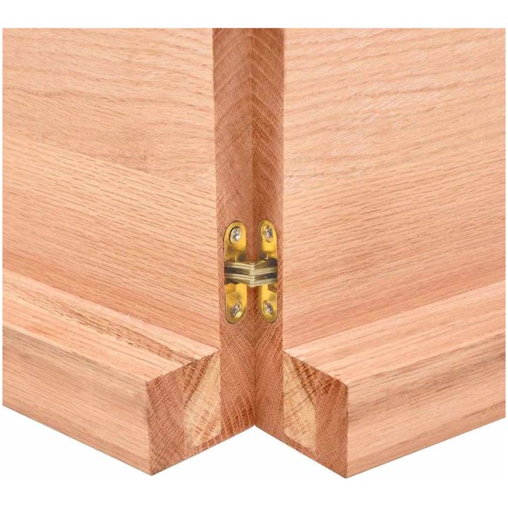 Bänkskiva badrum ljusbrun 140x60x(2-6) cm behandlat massivt trä vidaXL 140 x 60 x 6 cm – bild 8