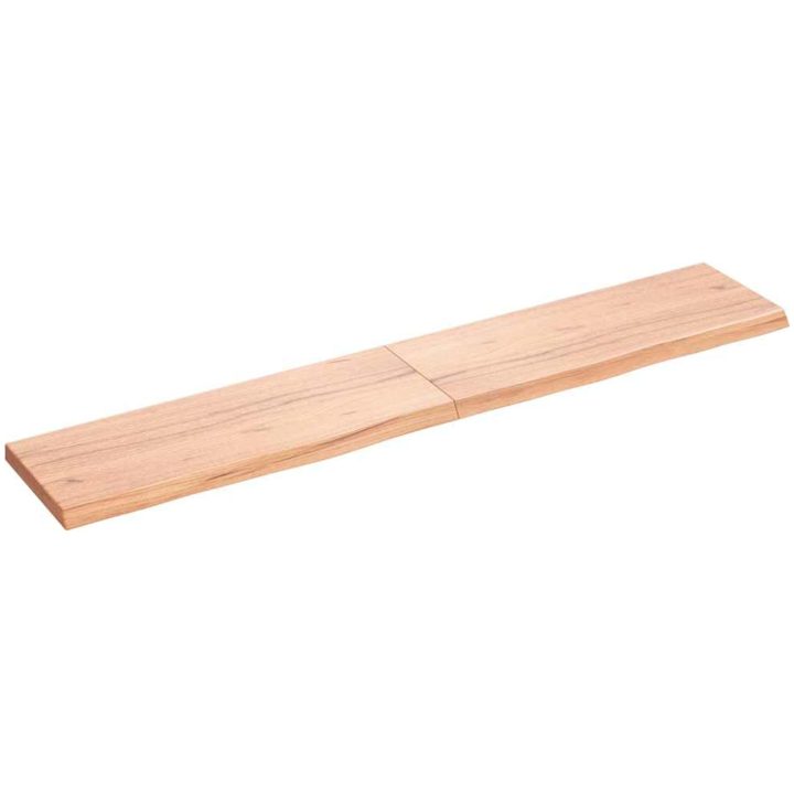 Bänkskiva badrum ljusbrun 160x30x(2-4) cm behandlat massivt trä vidaXL 160 x 30 x 4 cm – bild 2