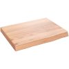 Bänkskiva badrum ljusbrun 40x30x(2-4) cm behandlat massivt trä vidaXL 40 x 30 x 4 cm – miniatyr 2