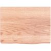Bänkskiva badrum ljusbrun 40x30x(2-4) cm behandlat massivt trä vidaXL 40 x 30 x 4 cm – miniatyr 3