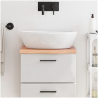 Bänkskiva badrum ljusbrun 40x30x(2-4) cm behandlat massivt trä vidaXL