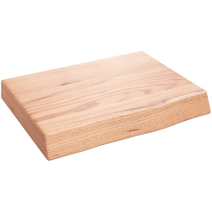 Bänkskiva badrum ljusbrun 40x30x(2-6) cm behandlat massivt trä vidaXL 40 x 30 x 6 cm – bild 2