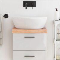 Bänkskiva badrum ljusbrun 40x30x(2-6) cm behandlat massivt trä vidaXL