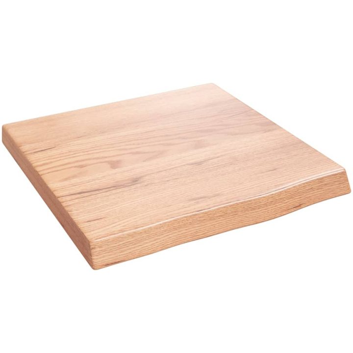 Bänkskiva badrum ljusbrun 40x40x(2-4) cm behandlat massivt trä vidaXL 40 x 40 x 4 cm – bild 2