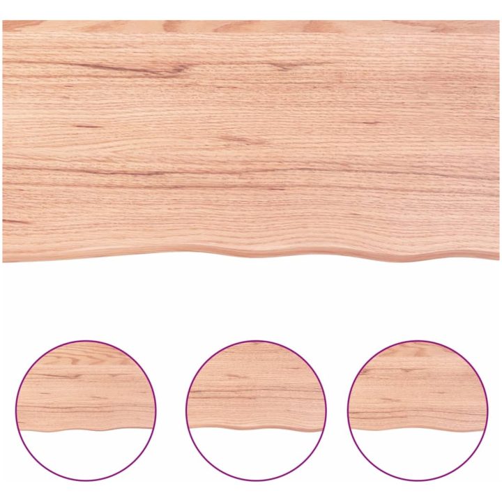 Bänkskiva badrum ljusbrun 40x40x(2-4) cm behandlat massivt trä vidaXL 40 x 40 x 4 cm – bild 5
