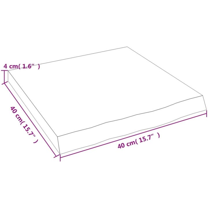 Bänkskiva badrum ljusbrun 40x40x(2-4) cm behandlat massivt trä vidaXL 40 x 40 x 4 cm – bild 8
