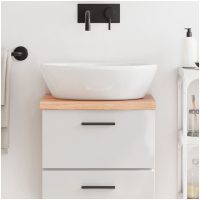 Bänkskiva badrum ljusbrun 40x40x(2-4) cm behandlat massivt trä vidaXL