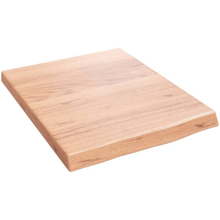 Bänkskiva badrum ljusbrun 40x50x(2-4) cm behandlat massivt trä vidaXL 40 x 50 x 4 cm – bild 2