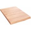 Bänkskiva badrum ljusbrun 40x60x(2-4) cm behandlat massivt trä vidaXL 40 x 60 x 4 cm – miniatyr 2