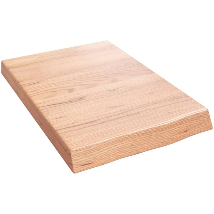 Bänkskiva badrum ljusbrun 40x60x(2-6) cm behandlat massivt trä vidaXL 40 x 60 x 6 cm – bild 2