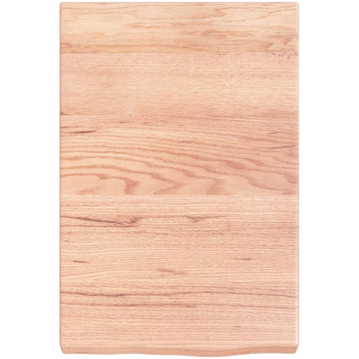 Bänkskiva badrum ljusbrun 40x60x(2-6) cm behandlat massivt trä vidaXL 40 x 60 x 6 cm – bild 3